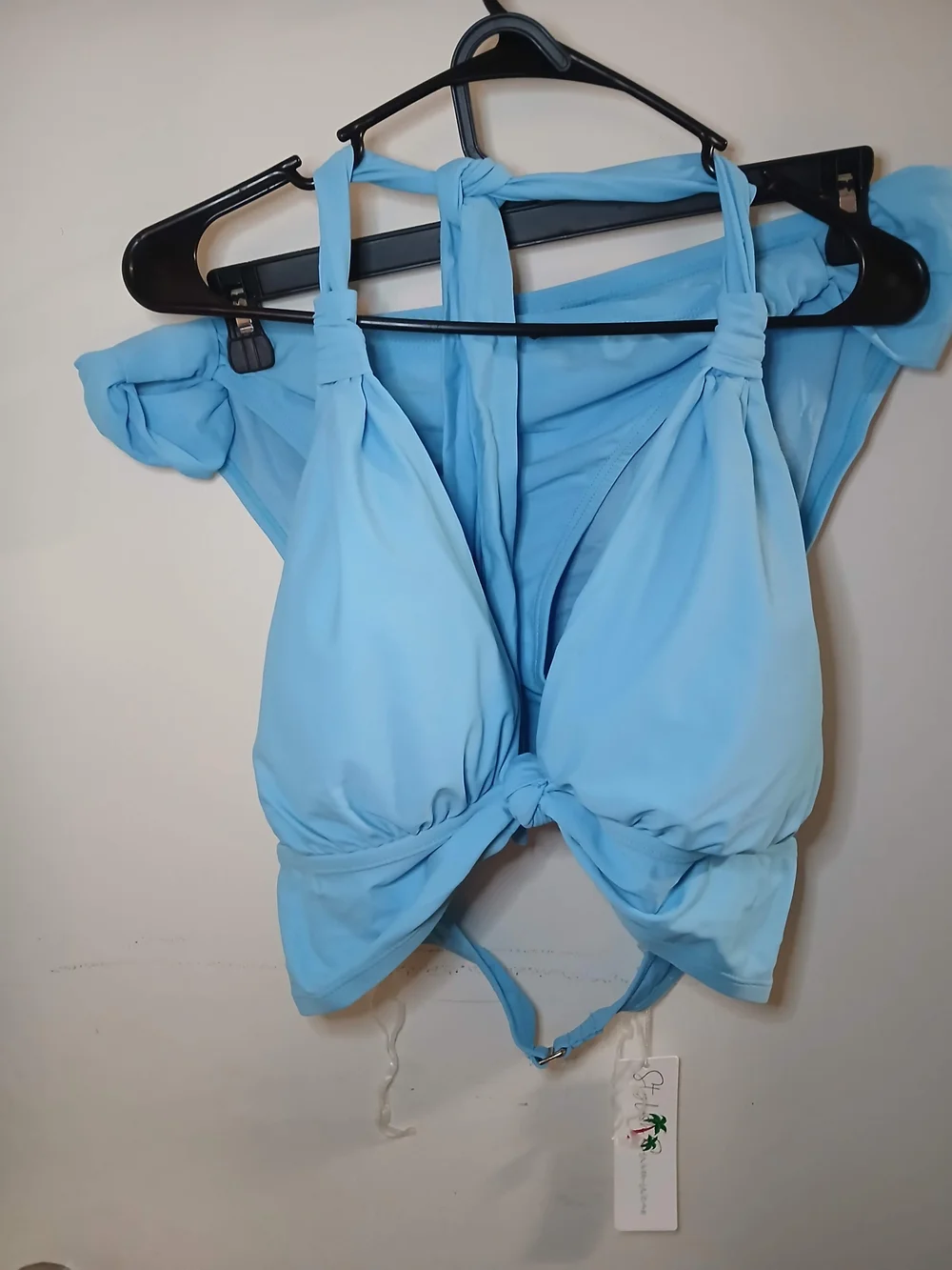 Light Blue Bikini Top with Knot Detail